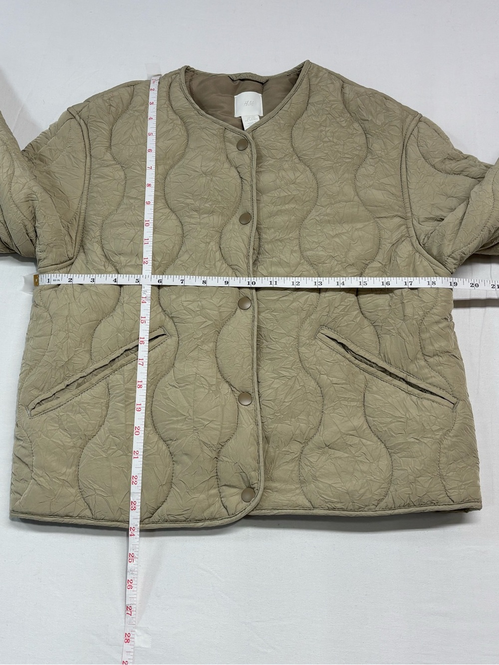 H&M Women’s Lightweight Quilted Liner Puffer Jacket in Beige Tan XS - 542 - Picture 7 of 7